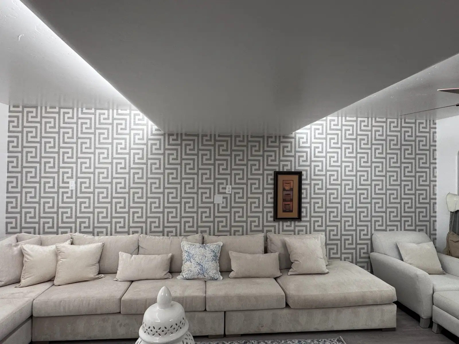 Residential wallpaper installation - living room