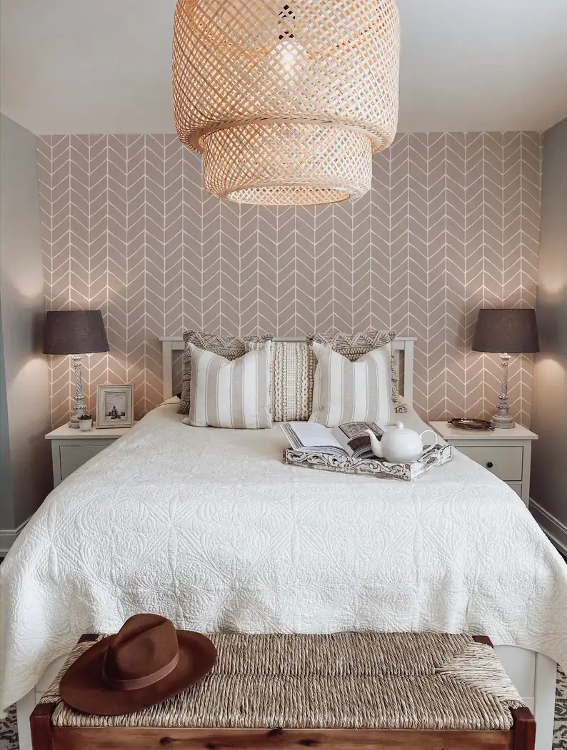 Luxury fabric wallpaper in Tampa residence